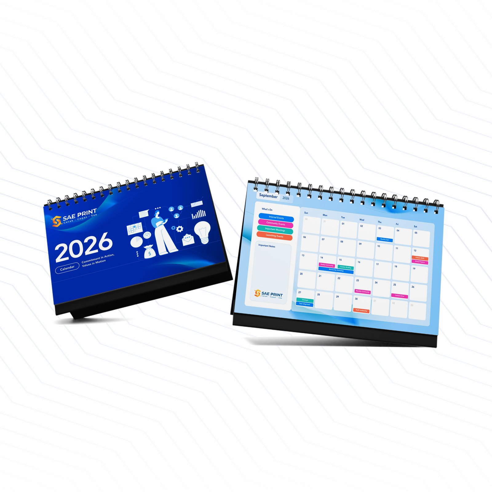 Kalender meja / Kalender duduk A5 landscape