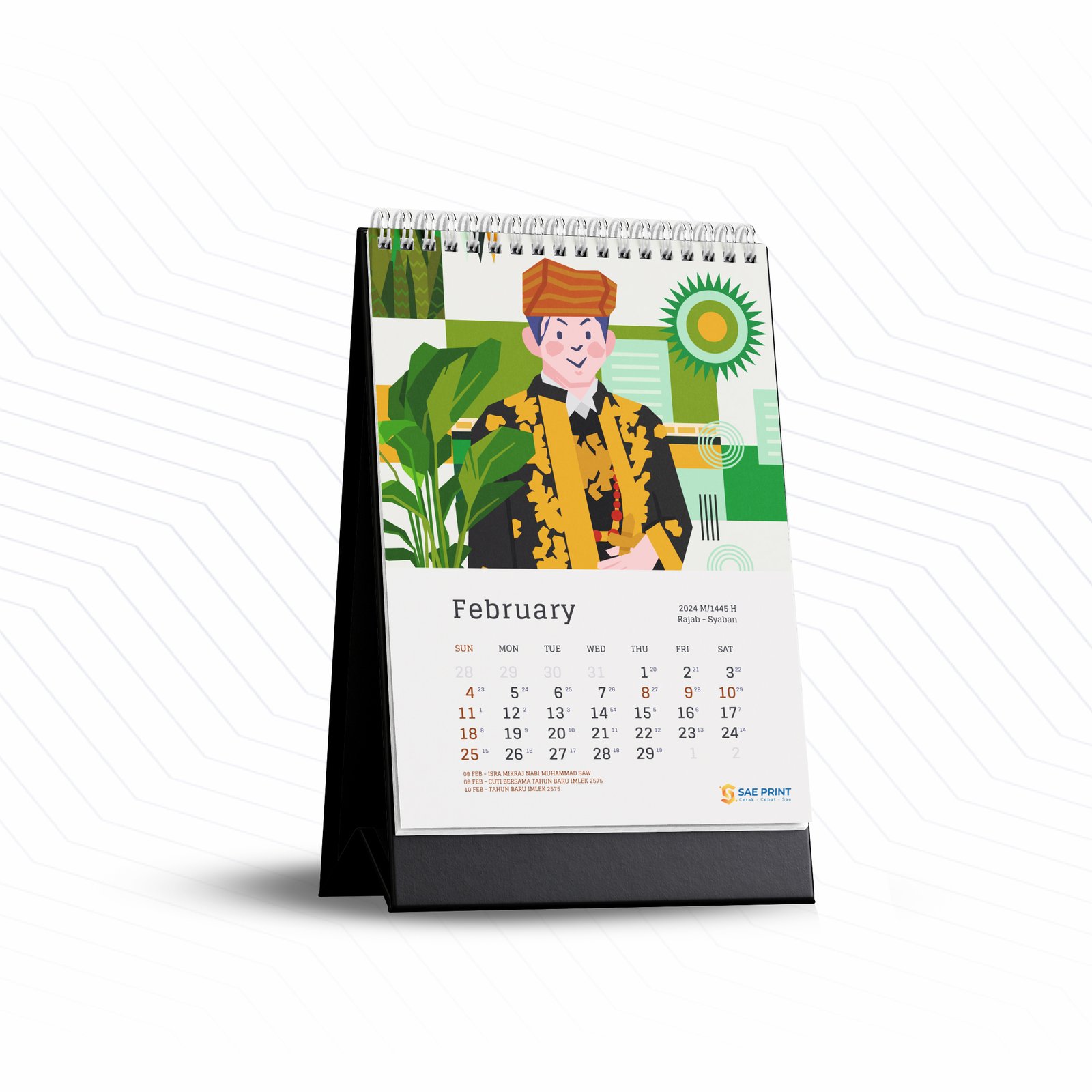 Kalender meja / Kalender duduk A5 Potrait